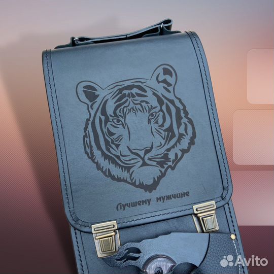 Набор шампуров в кожаном чехле