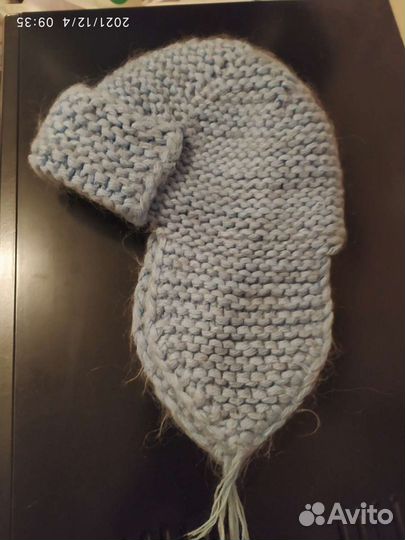 Шапка ушанка вязаная