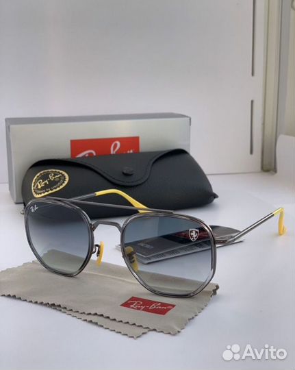 Очки ray ban hexagonal ferrari пепельные