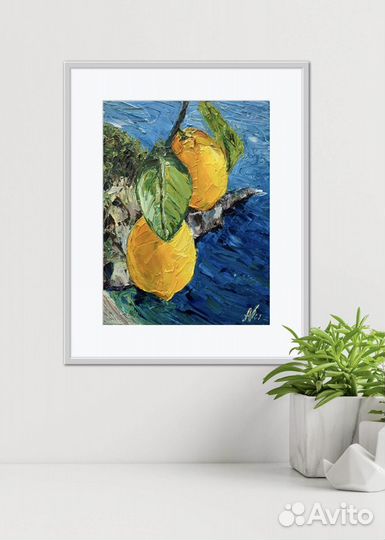 Фото Принт картина Лимоны Италия Море пейзаж