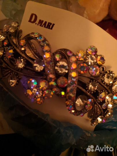 Заколка и ободок со стразами