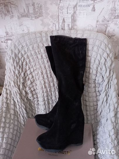 Ботильоны натуральная замша зимние новые