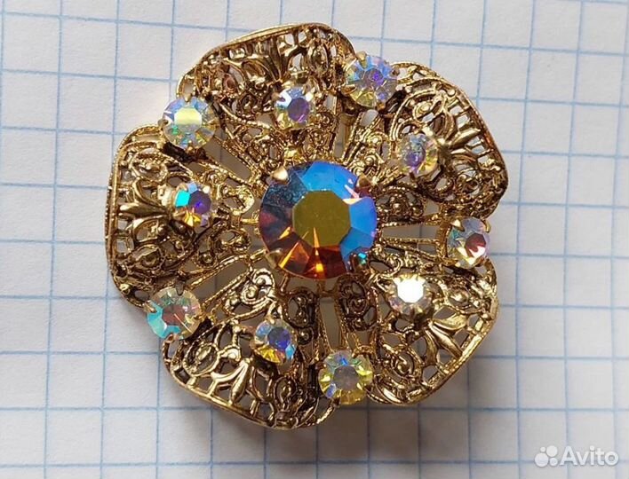 Брошь Аврора Бореалис винтаж Чехословакия