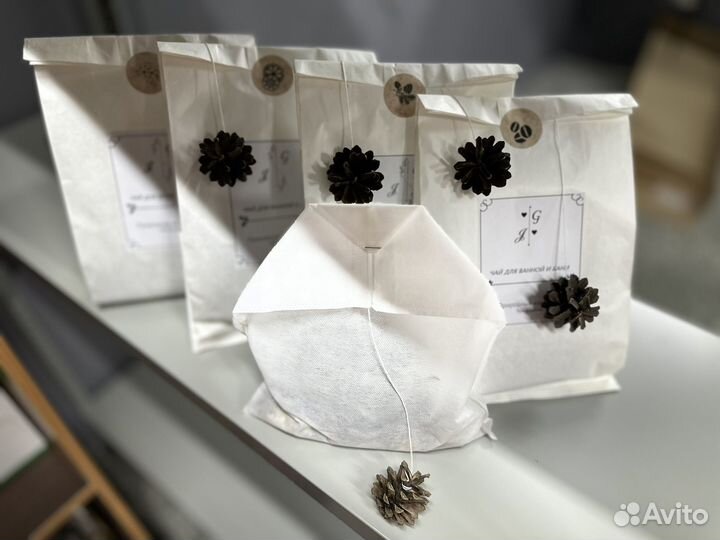 Чай для ванной и бани с травами, морской солью