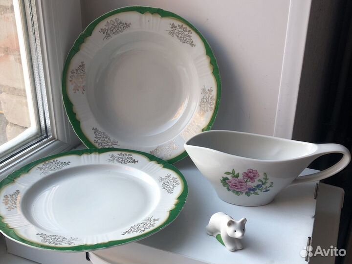 Посуда -СССР (блюдца,салатник, стопки)