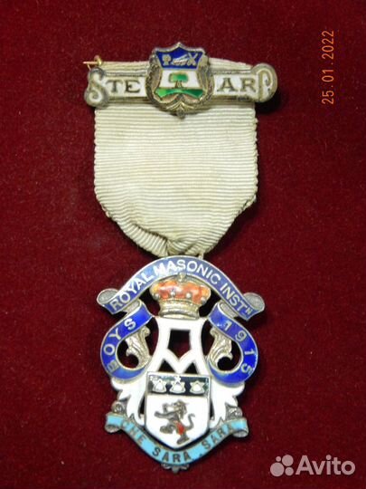Rmib, Steward, 1915 год, Англия, масонская медаль