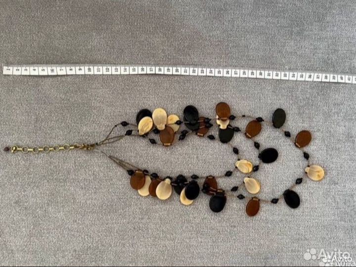 Бусы колье ожерелье из стекла чокер 3 ряда