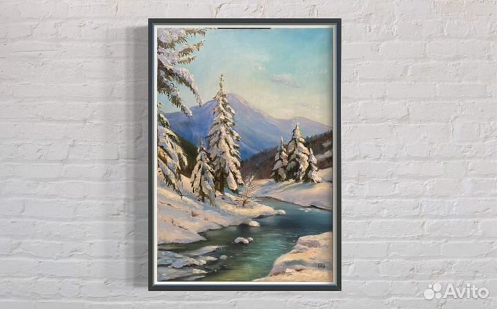 Картина зимний пейзаж