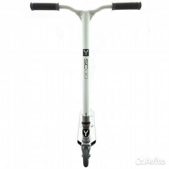 Самокат трюковый Y-scoo wolf 110 mm white grey