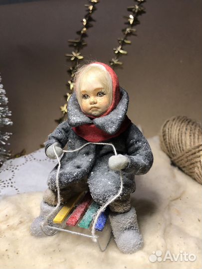 Ватная елочная игрушка