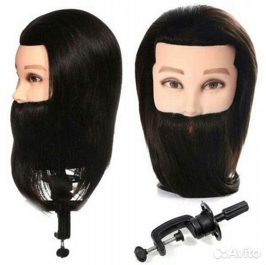 Мужской манекен голова болванка натуральные волосы