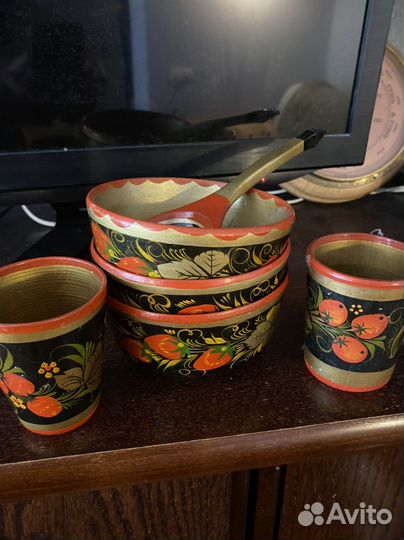 Набор посуды Хохлома. СССР
