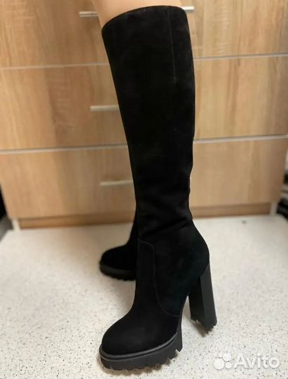 Сапоги женские натуральная замша