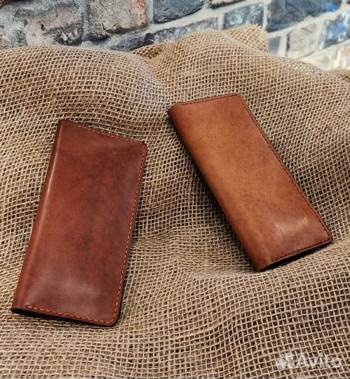 Лонгер кожаный кошелек ручной работы