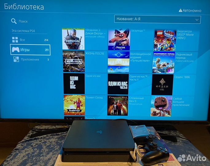 Sony PS4 Slim 500Gb/6Tb Прошитая + 200 игр