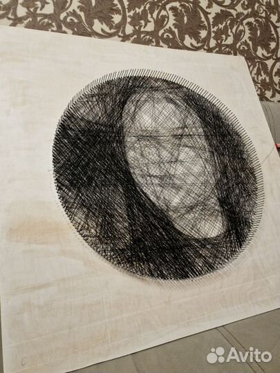 Портреты по фото из нитей