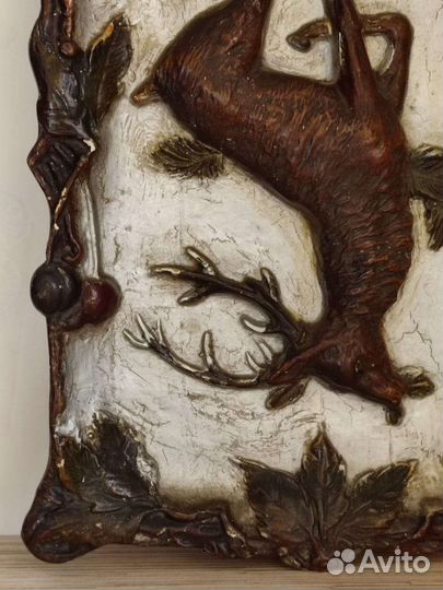 Панно настенное. Картина старинная. Терракота