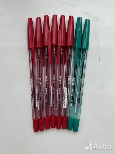 Ручки шариковые и гелевые (красные и другие цвета)