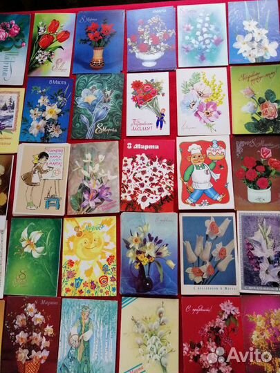 Открытки СССР к 8 Марта 70, 80 и 90 гг. Чистые