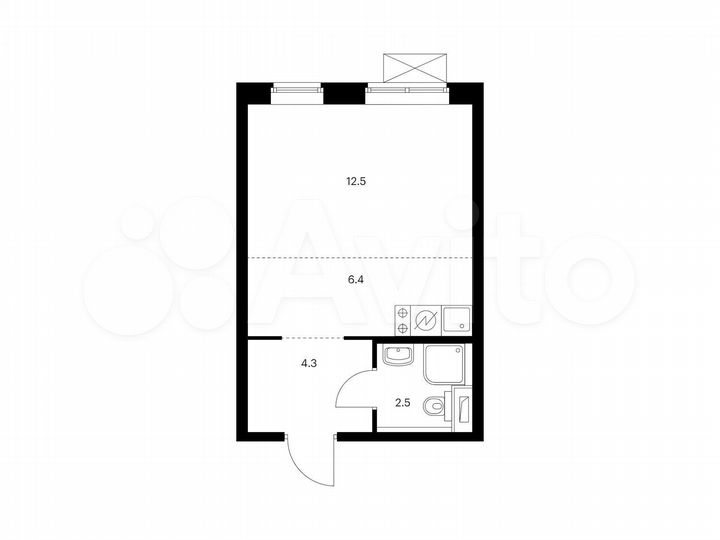Квартира-студия, 25,7 м², 22/33 эт.