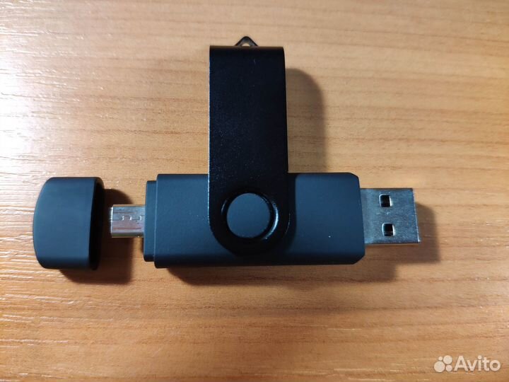 Флешка на 64 Гб на 2 Разъёма USB TypeA и Micro USB