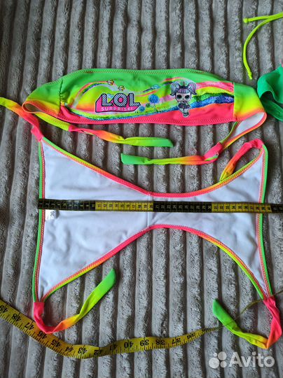 2 купальника на 9-11 лет (б/у и нов.) + шлепанцы