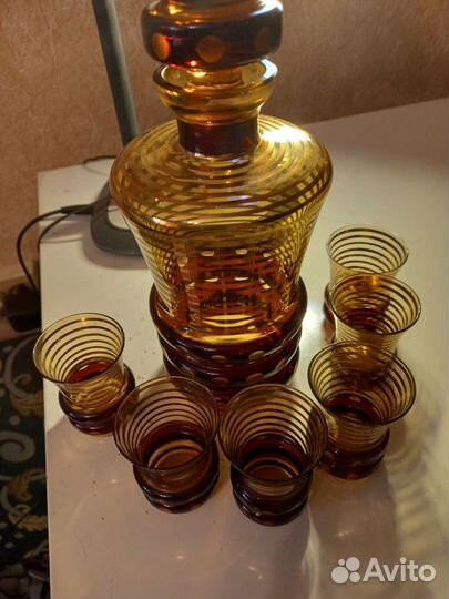 Графин цветное стекло СССР