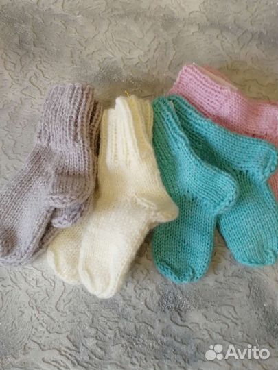 Детские пуховые носки вязаные