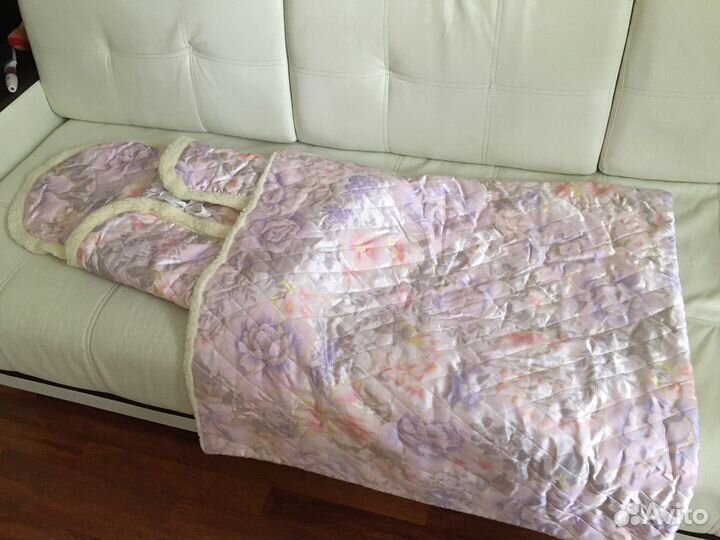 Конверт из овчины с одеялом для новорожденного