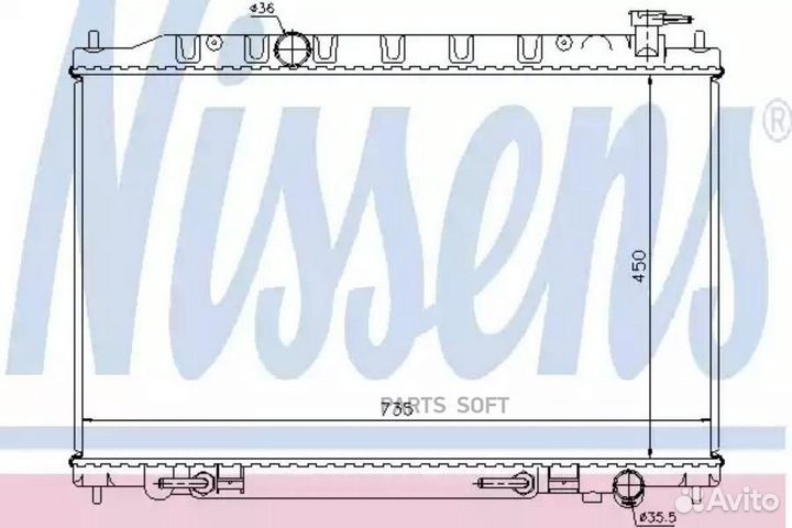 Радиатор охлаждения двс nissan murano (2003) 3.5 c