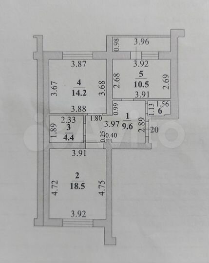 2-к. квартира, 62,8 м², 6/10 эт.