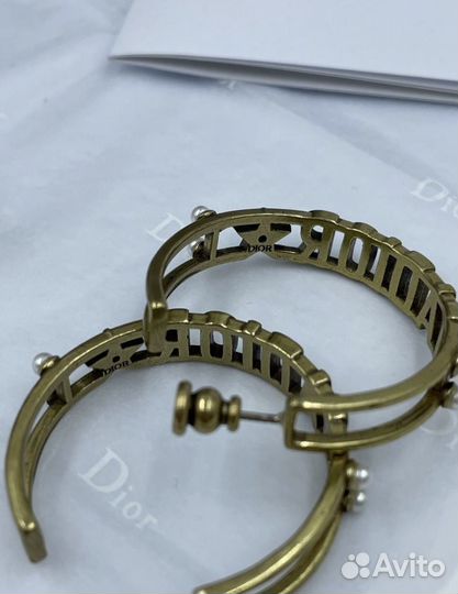 Серьги кольца Dior премиум
