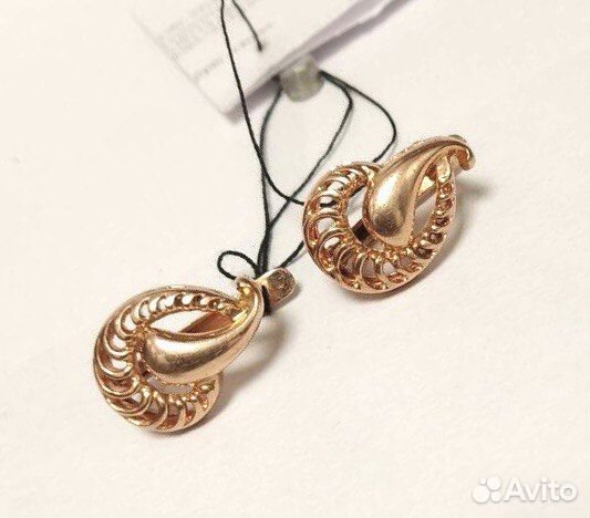 Золотые серьги 585 пробы без камней