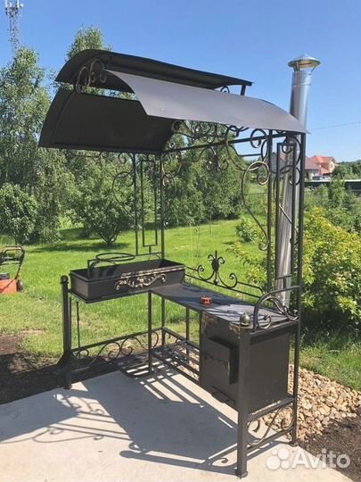 Мангал кованый с печкой