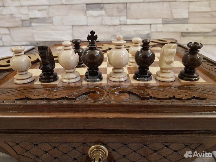 Шахматы резные ларец Верона 4040