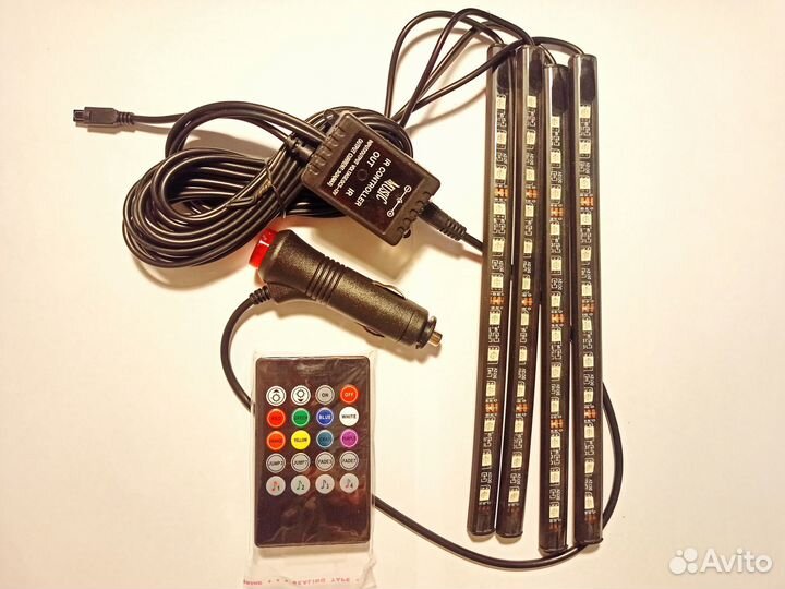 Подсветка салона,ног в USB/прикуриватель с пультом