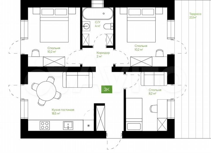 Дом 70 м² на участке 6,7 сот.