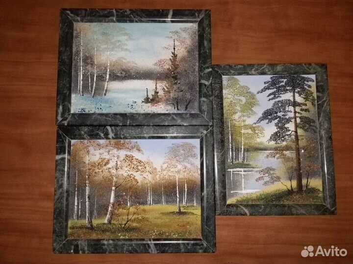 Картины из натурального камня времена года новые