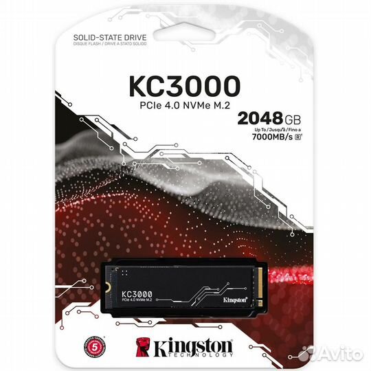 SSD диск kingston M.2 2280 KC3000 2.0 Тб PCI-E 4.0