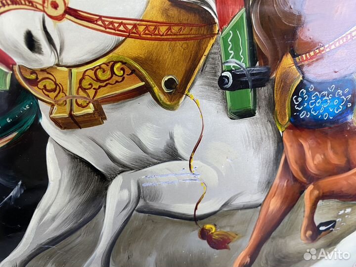 Поднос жостово Тройка 59.5х45.5см