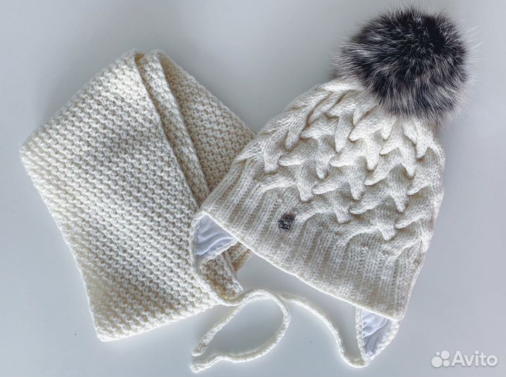 Комплект шапка и шарф меринос