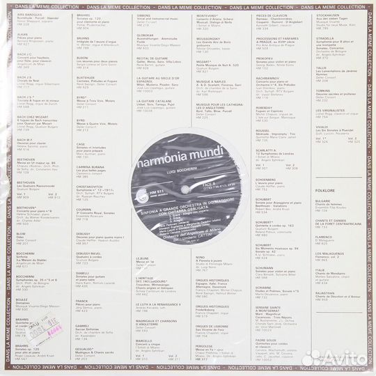 Винтаж - luigi boccherini: sinfonia EN RE mineur