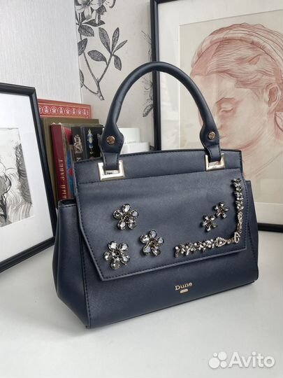 Сумка кожаная синяя