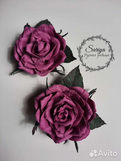Заколки для волос розы ручной работы