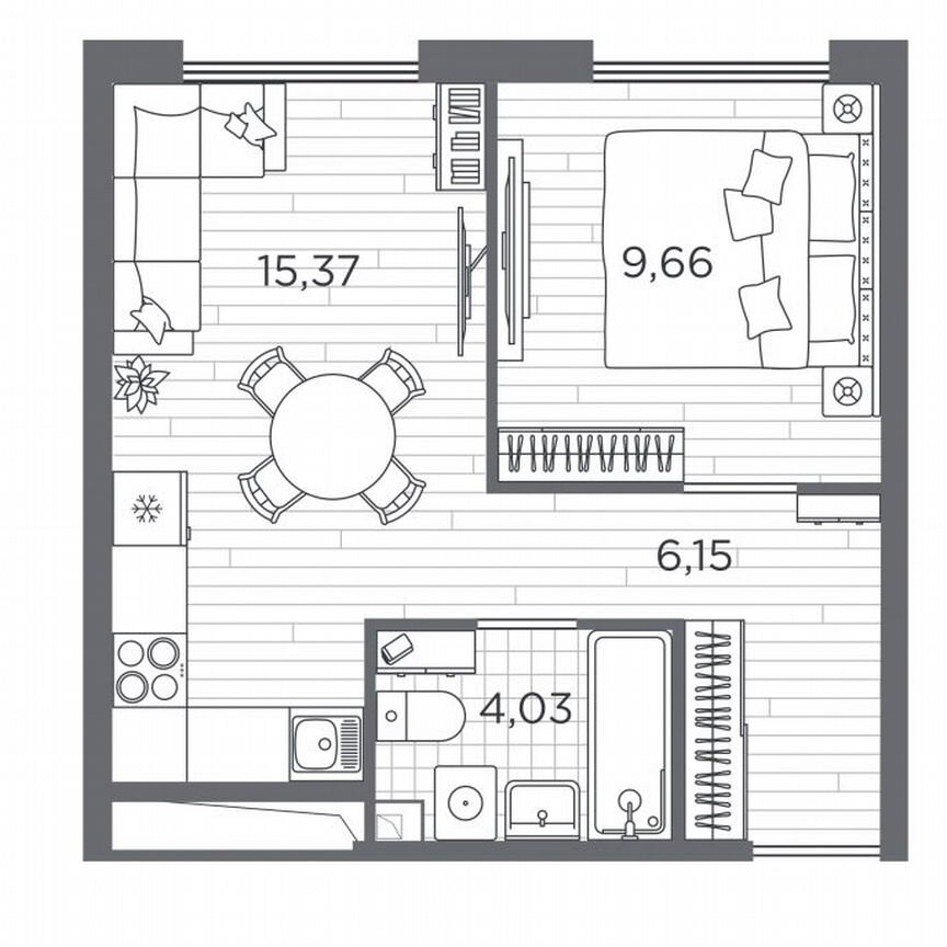 1-к. квартира, 35,2 м², 2/5 эт.