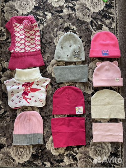 Шапки и снуды для девочки 5-7 лет