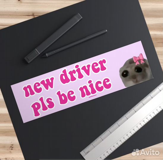 Наклйека на автомоболь new driver pls be nice