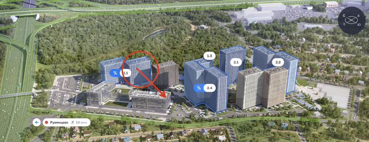 Апартаменты-студия, 25,1 м², 10/16 эт.