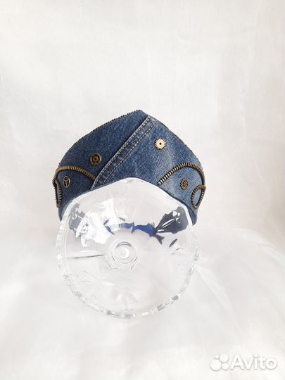 Современный кокошник джинсовый