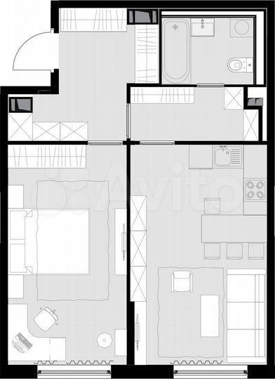 1-к. апартаменты, 34,5 м², 7/28 эт.